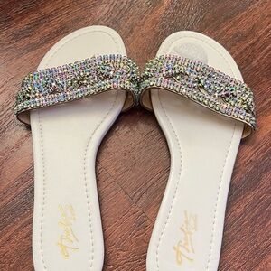 Elegant Multicolor Rhinestone Slide Sandals